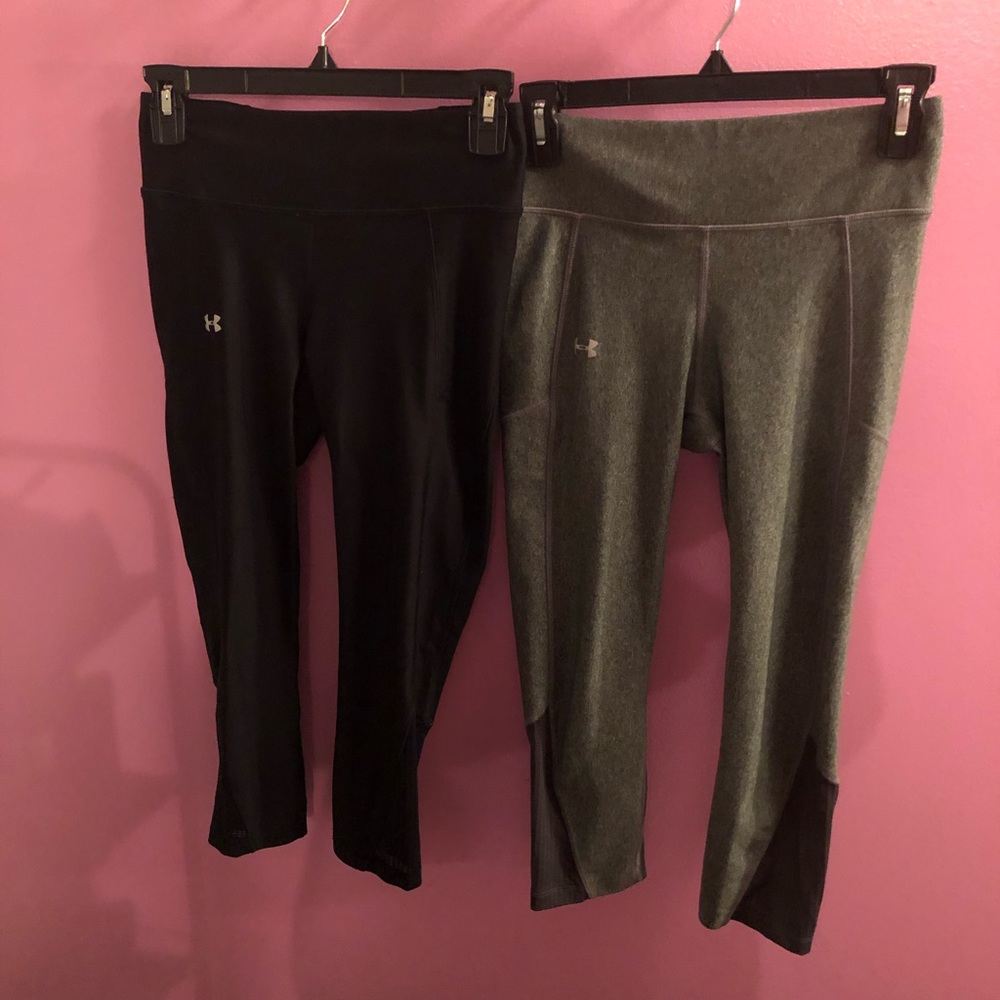 2 underarmour crop leggings size small